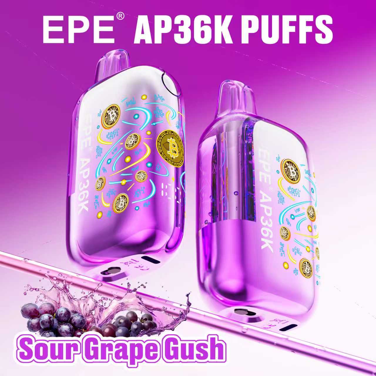 EPE AP36000 Puffs Disposable , Adjustable Airflow, Bitcoin-Inspired Exterior, Available in 10 Flavor Options - Image 4