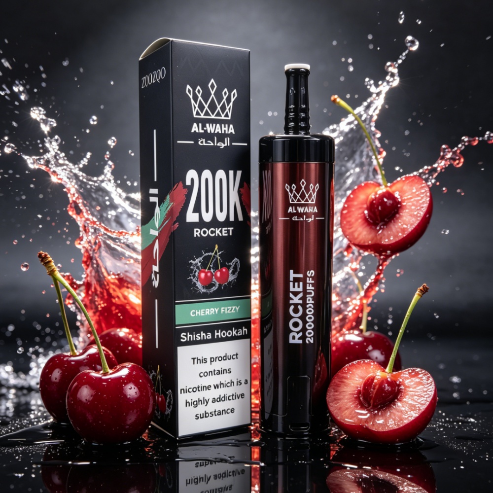 AL-WAHA Rocket 200000 Puffs Disposable Vape – LED Display, Mesh Coil & 20 Flavors , 30ml E-Liquid Capacity - Image 3