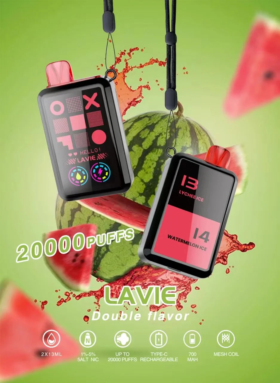LAVIE Cyber 20000 Puffs Dual Flavor Disposable Vape with LED Light, Assorted Fruit Flavors Available - Image 3