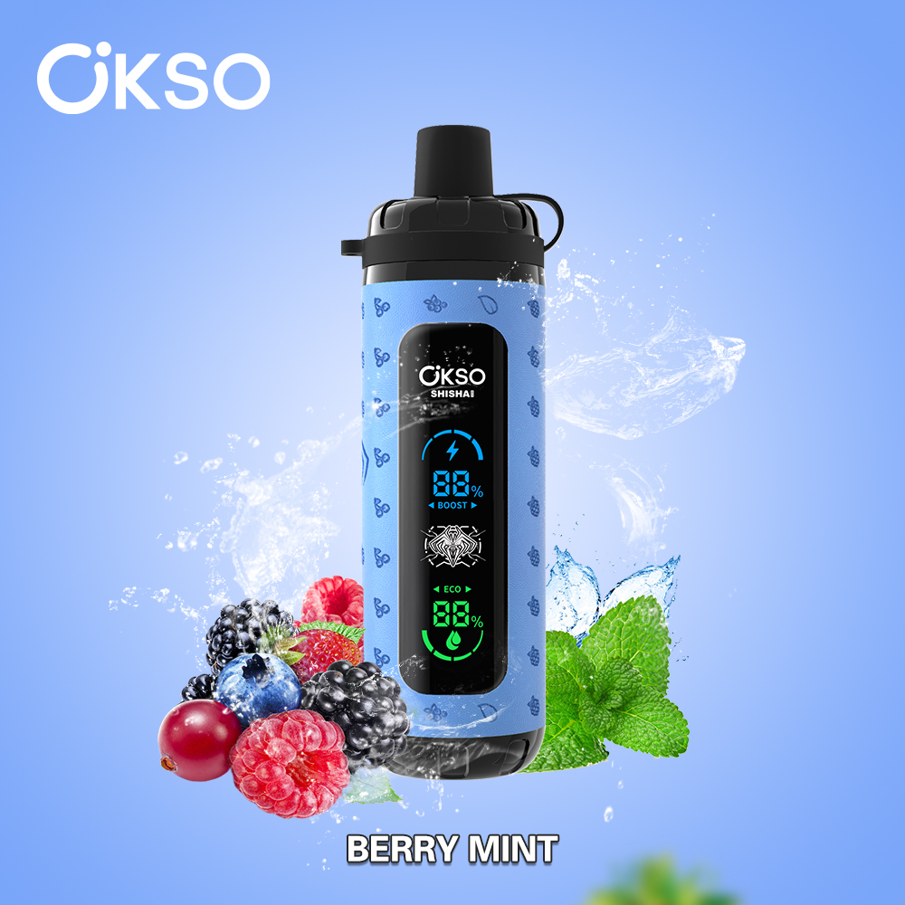 OKSO Shisha Max 40000 Puffs , 800mAh Built-in Battery, Adjustable Airflow, 0%/2%/3%/5% Nicotine Optional
