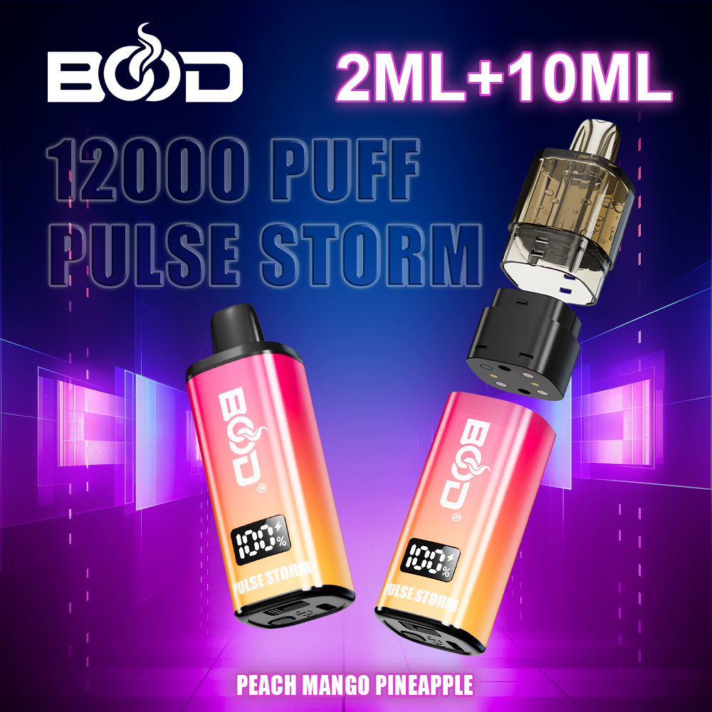 BOOD PULSE STORM 12000 Puffs ,Rechargeable Device with Replaceable Pod, 2 mL + 10 mL E-Liquid Capacity, 3% Nicotine Strength, Available in 10 Flavor Options - Image 3