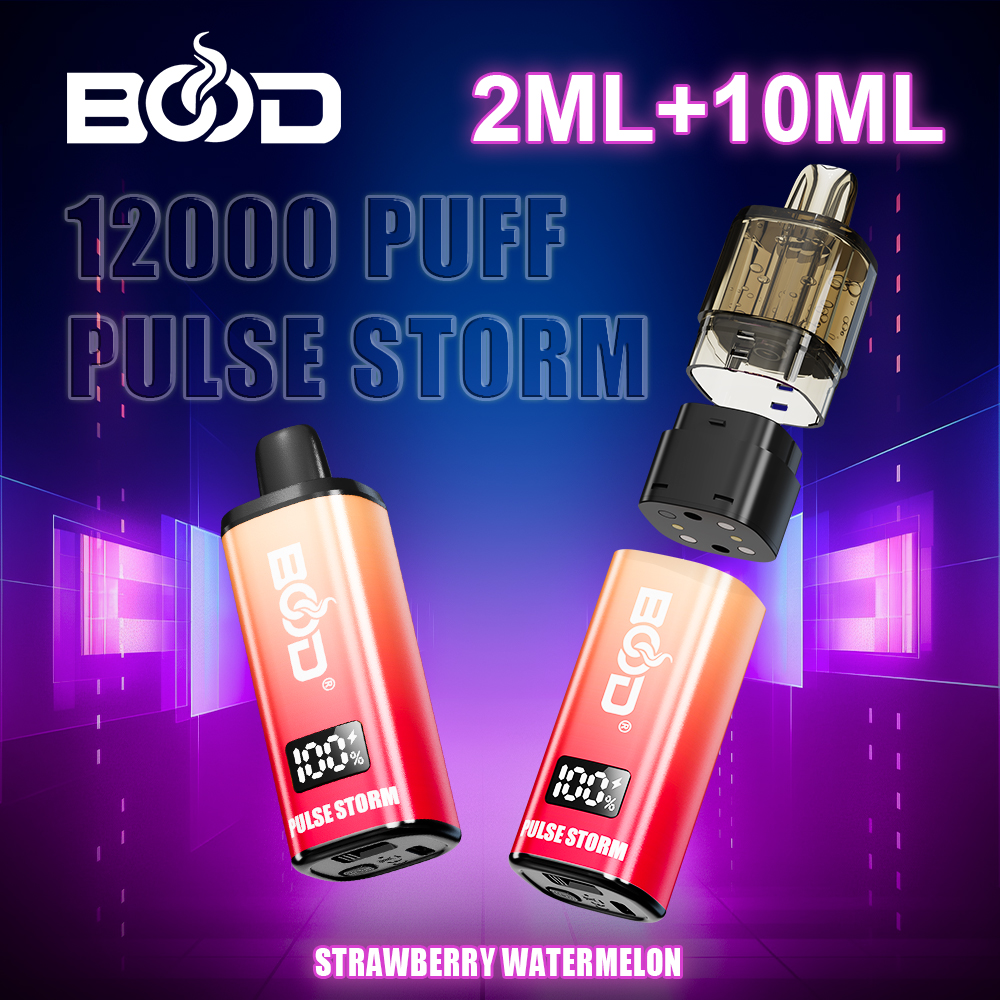 BOOD PULSE STORM 12000 Puffs ,Rechargeable Device with Replaceable Pod, 2 mL + 10 mL E-Liquid Capacity, 3% Nicotine Strength, Available in 10 Flavor Options - Image 4
