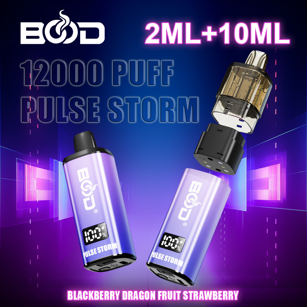 BOOD PULSE STORM 12000 Puffs ,Rechargeable Device with Replaceable Pod, 2 mL + 10 mL E-Liquid Capacity, 3% Nicotine Strength, Available in 10 Flavor Options - Image 5