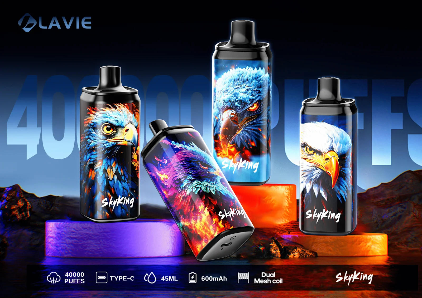 LAVIE Sky king 40000 Puffs Disposable Vape, 12 Assorted Flavors, 2% Nicotine Available - Image 8