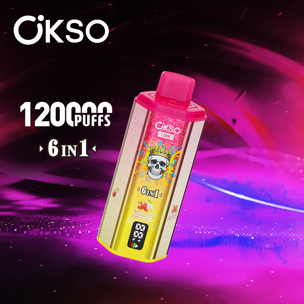 OKSO 6in1 120000 Puffs Disposable Vape, Adjustable 6 Flavors, LED Screen, Triple Mesh Coil, 850mAh Rechargeable, 0%/2%/3%/5% Nic - Image 9
