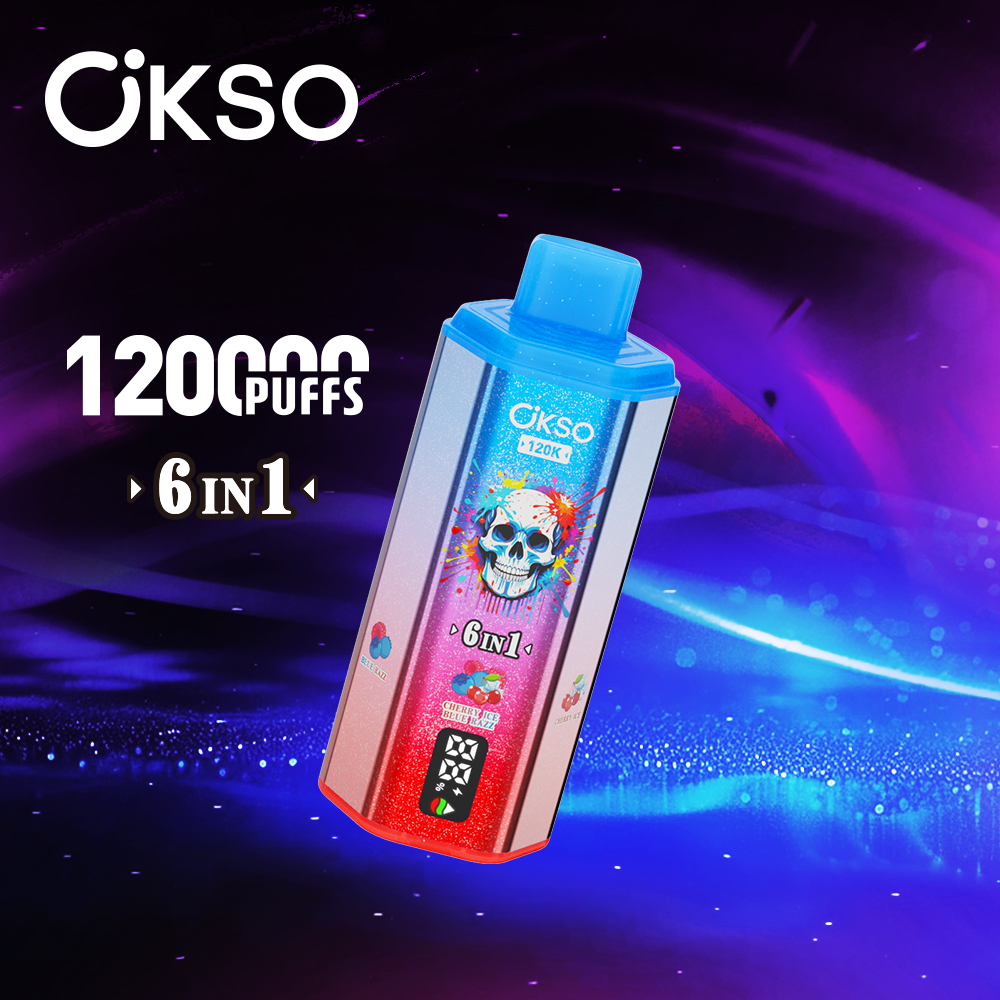 OKSO 6in1 120000 Puffs Disposable Vape, Adjustable 6 Flavors, LED Screen, Triple Mesh Coil, 850mAh Rechargeable, 0%/2%/3%/5% Nic - Image 8