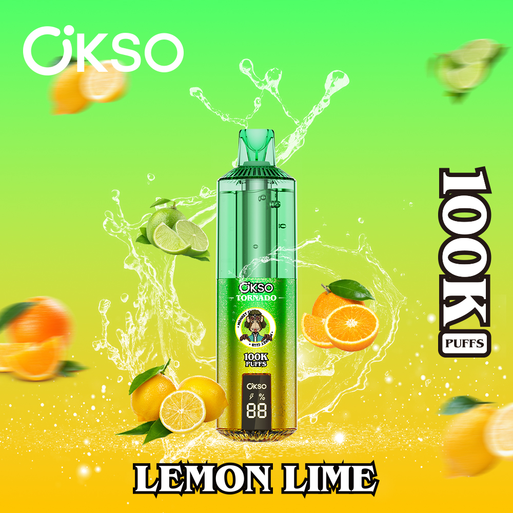 OKSO Tornado 100000 Puffs , 800mAh Type-C Rechargeable, LED Smart Display, Dual Mesh Coil, 0%/2%/3%/5% Nicotine Options - Image 9