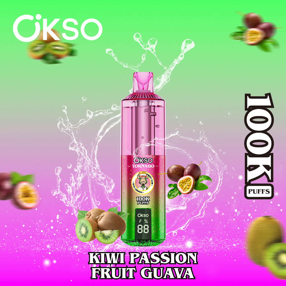 OKSO Tornado 100000 Puffs , 800mAh Type-C Rechargeable, LED Smart Display, Dual Mesh Coil, 0%/2%/3%/5% Nicotine Options - Image 8