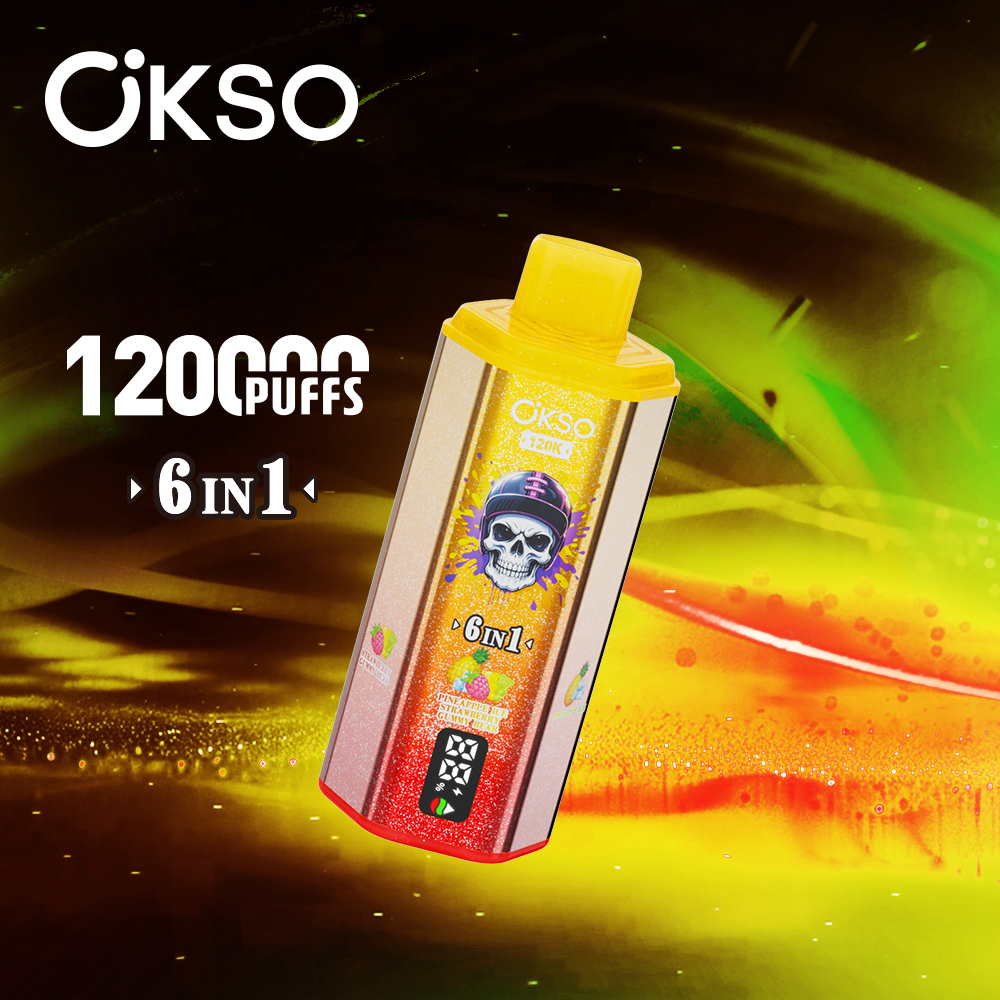 OKSO 6in1 120000 Puffs Disposable Vape, Adjustable 6 Flavors, LED Screen, Triple Mesh Coil, 850mAh Rechargeable, 0%/2%/3%/5% Nic - Image 6