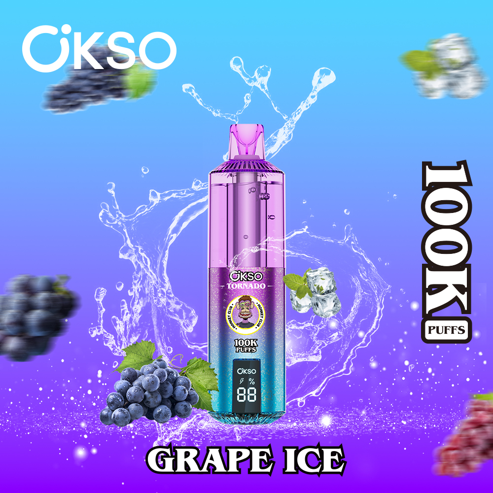 OKSO Tornado 100000 Puffs , 800mAh Type-C Rechargeable, LED Smart Display, Dual Mesh Coil, 0%/2%/3%/5% Nicotine Options - Image 7