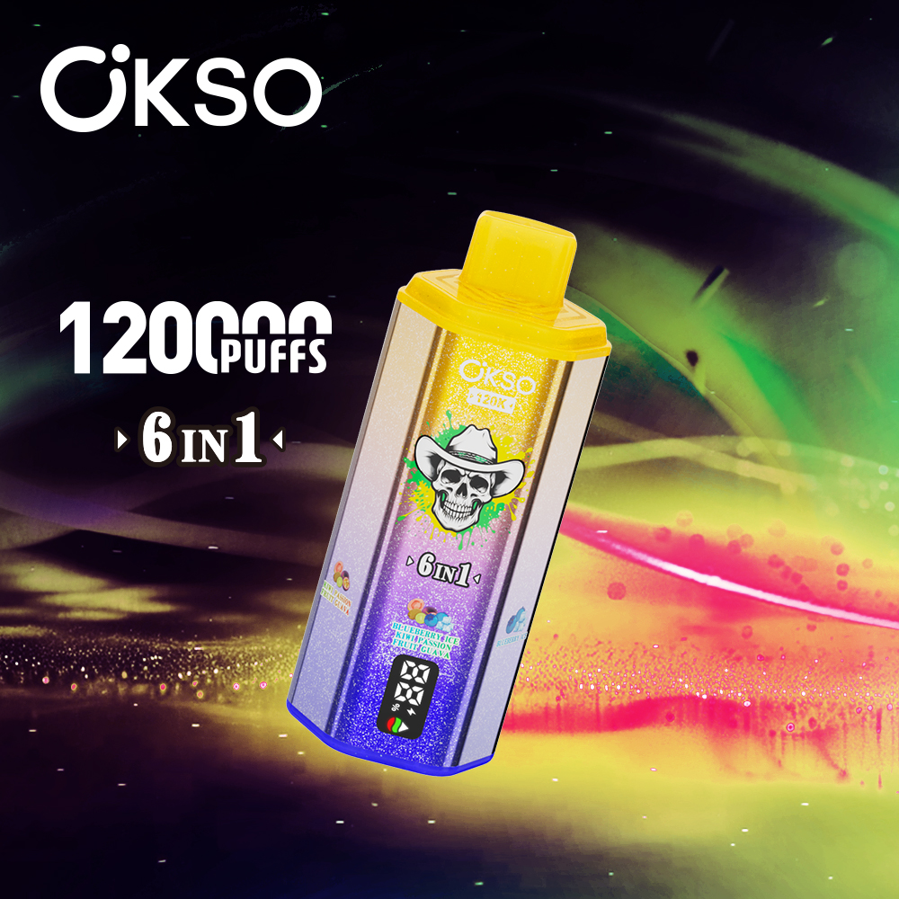 OKSO 6in1 120000 Puffs Disposable Vape, Adjustable 6 Flavors, LED Screen, Triple Mesh Coil, 850mAh Rechargeable, 0%/2%/3%/5% Nic - Image 5