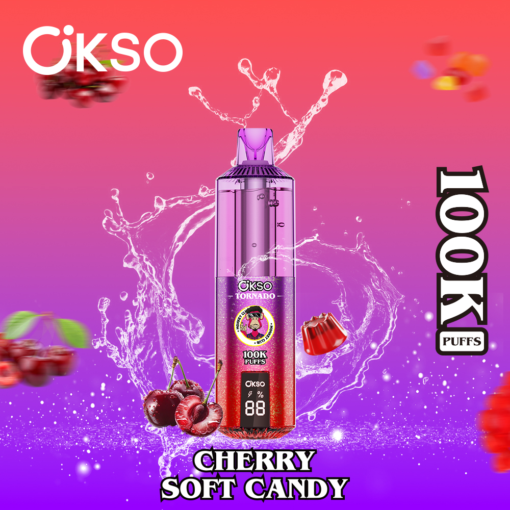 OKSO Tornado 100000 Puffs , 800mAh Type-C Rechargeable, LED Smart Display, Dual Mesh Coil, 0%/2%/3%/5% Nicotine Options - Image 4