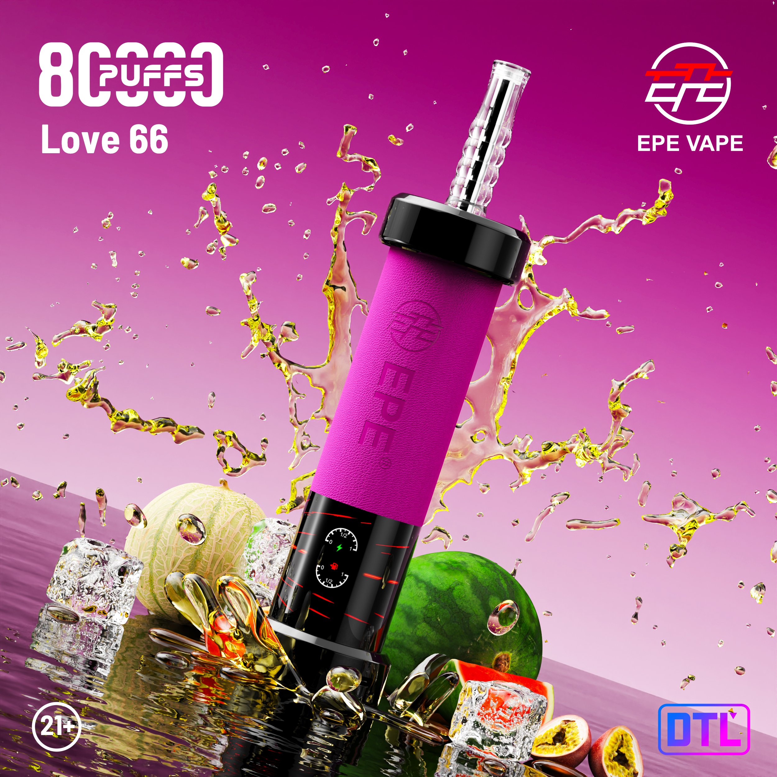 EPE AP 80000 Puffs Hookah Style Disposable Vape , Adjustable Airflow, Exquisite Craftsmanship - Image 3