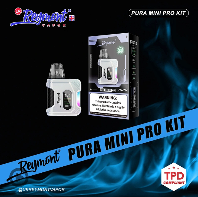 Reymont Pura Mini Pro Kit – TFT Display, Adjustable Wattage, Airflow Control & Refillable Pod System - Image 2