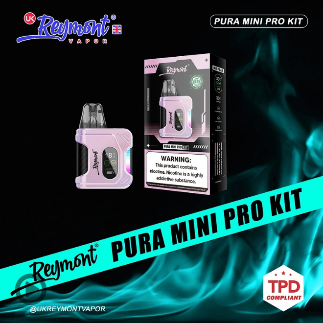 Reymont Pura Mini Pro Kit – TFT Display, Adjustable Wattage, Airflow Control & Refillable Pod System - Image 4
