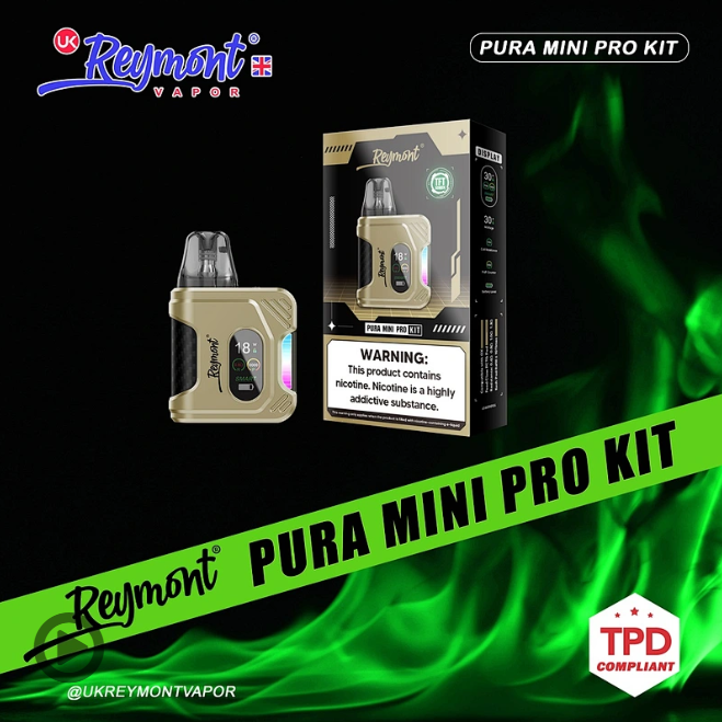 Reymont Pura Mini Pro Kit – TFT Display, Adjustable Wattage, Airflow Control & Refillable Pod System - Image 5
